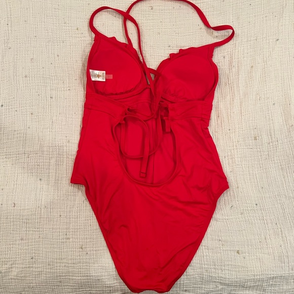 Shade & Shore Red One Piece Swimsuit M Medium - Picture 4 of 5